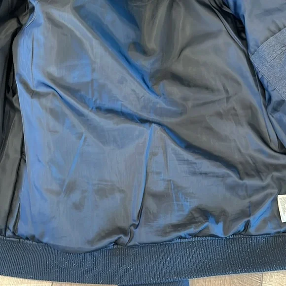 Banana Republic cotton denim-like puffer navy blue inside & outside pocket SZ M